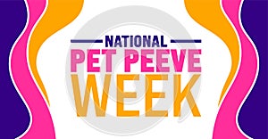 National Pet Peeve Week background or banner design template is observed every year in October. photo