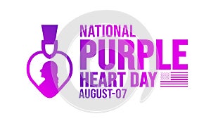 national Purple Heart Day background template. Holiday concept. background, banner, placard, card, and poster