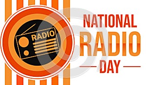 National Radio day wallpaper with radio and typography. August 20 is observed as national radio day, backdrop