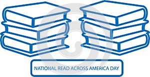 National Read Across America Day blue vector icon