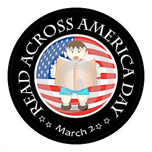 National Read across America Day Sign and Vector Badge