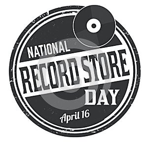 National record store  day grunge rubber stamp