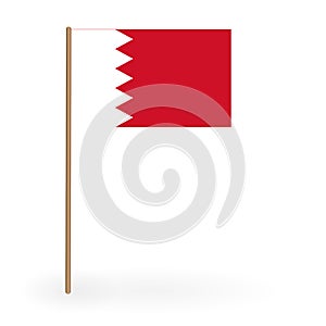 National Red and white flag of the Kingdom of Bahrain. Banner on a flagpole. Vector Illustration. EPS10