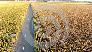 National road seen from drone