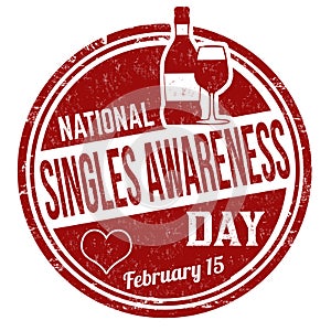 National singles awareness day grunge rubber stamp photo