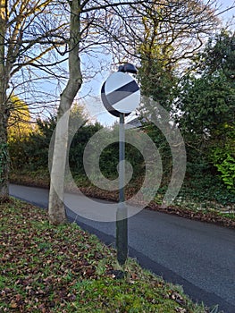 National speed limit sign white circle with black line