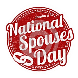 National spouse day grunge rubber stamp