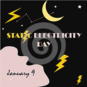 National Static Electricity Day Unofficial Holidays Collection. Static Electricity Day vector for your design and print template.