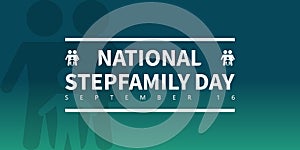 National Stepfamily day banner, september 16th, vector illustration. photo