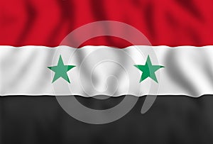 National Syria flag, Arab Republic of Syria flag illustration.