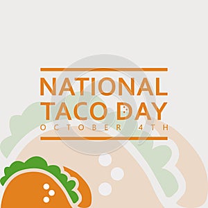 National taco day, october 4th, vector illustration.