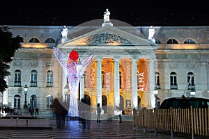 The National Teather at night. Lisbon. Portugal