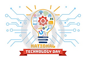 National Technology Day Vector Illustration on 11 May with Creative Digital for Innovation and development of high tech