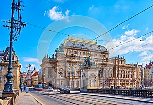 The National Theatre from the Legion Bridge, Prague, Czech Republic