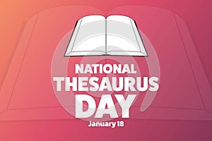 National Thesaurus Day. January 18. Holiday concept. Template for background, banner, card, poster with text inscription photo