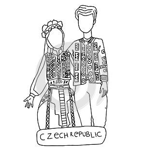 The national traditional ethnic costume for men and woman of the country