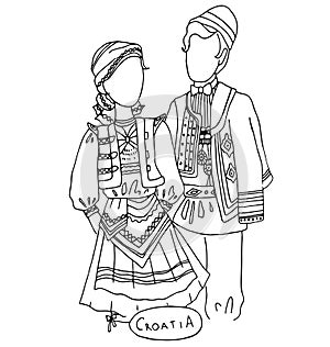 The national traditional ethnic costume for men and woman of the country
