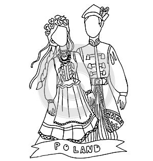 The national traditional ethnic costume for men and woman of the country