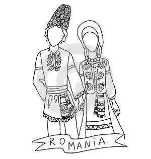 The national traditional ethnic costume for men and woman of the country