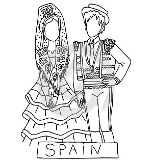 The national traditional ethnic costume for men and woman of the country