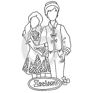 The national traditional ethnic costume for men and woman of the country