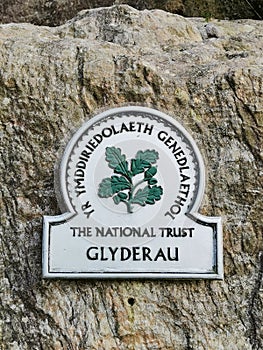 National trust sign for Glyderau