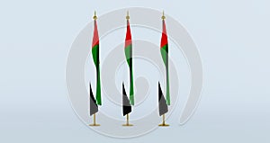 National United Arab Emirates flag isolated on white background.