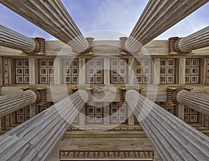 National university of Athens Greece, ceiling of the entrance