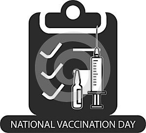 National Vaccination Day black vector icon photo