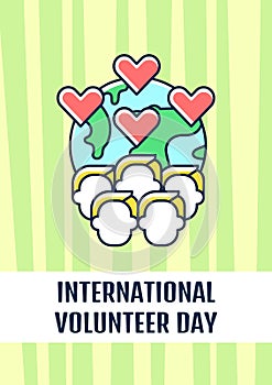 National volunteer week greeting card with color icon element
