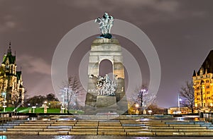 The National War Memorial on Confederation Square in Ottawa, Canada