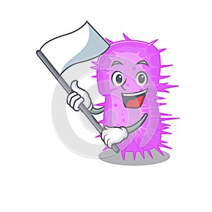 A nationalistic acinetobacter baumannii mascot character design with flag