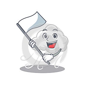 A nationalistic cloudy windy mascot character design with flag photo