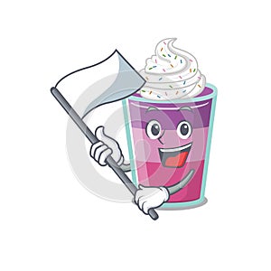 A nationalistic cocktail jelly mascot character design with flag photo