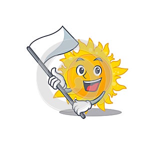 A nationalistic summer sun mascot character design with flag photo