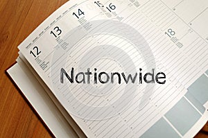 Nationwide write on notebook