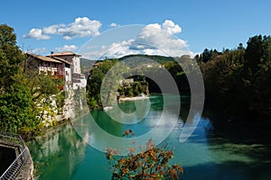 Natisone river in Cividale del Friuli in Udine in Italy in Autumn photo