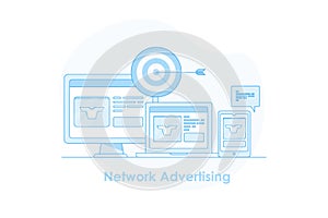 Native advertising displays on home page feed, network ad media campaign, targeting online customer with smart ads.