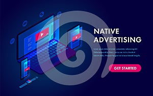 Native Advertising and Programmatic targeting marketing. Cross-device and multi target audience ads strategy.