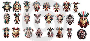 Native American characters illustration design.