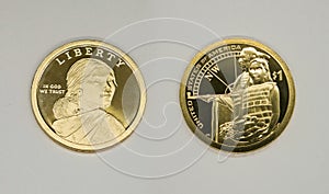 Native American Hospitality Gold Sacagawea design Dollar commemorative coin