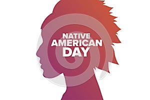 Native American Day. Holiday concept. Template for background, banner, card, poster with text inscription. Vector EPS10