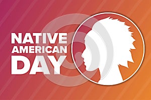 Native American Day. Holiday concept. Template for background, banner, card, poster with text inscription. Vector EPS10