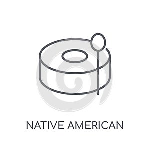 Native American Drum linear icon. Modern outline Native American