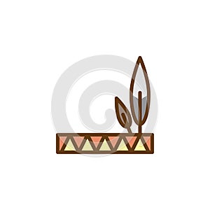 Native American feather headdress filled outline icon