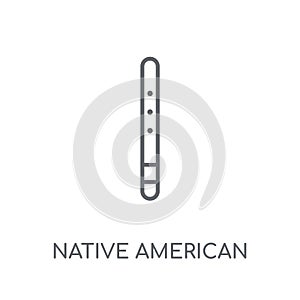 Native American Flute linear icon. Modern outline Native America