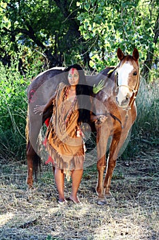 Native American and Her Horse