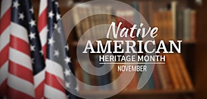 Native american heritage month. USA holiday. 3d illustration.