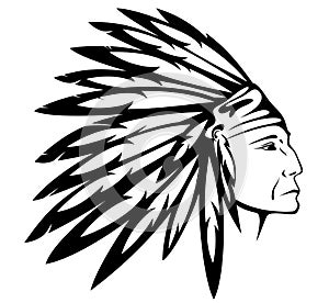 Native American Indian chief vector photo