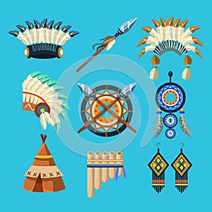 Native American Indian Culture Set